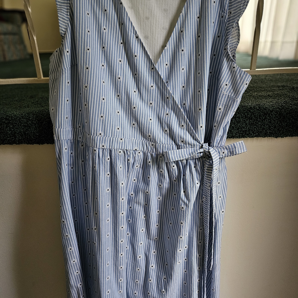 LOFT Light Blue Floral Maxi Dress